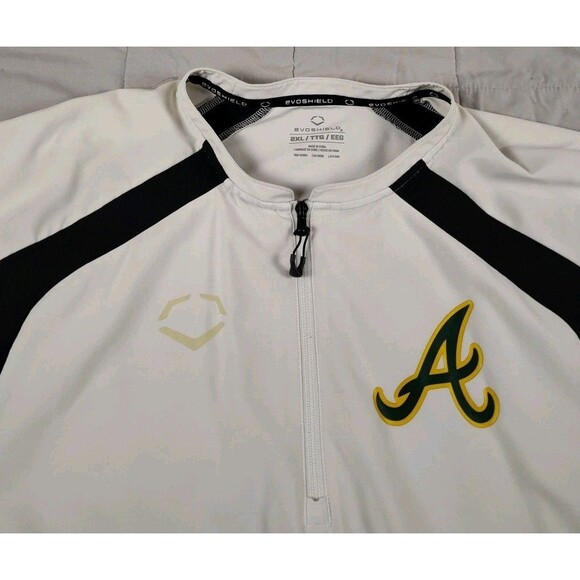 Evoshield Oakland Athletics Windshirt Mens XXL White 1/4 Zip MLB Coach Baseball - Picture 4 of 13